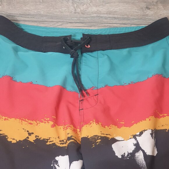 Board Shorts Burnside Men Floral Print Swim Trunks Waist Size 32 Surf Beach Pool - Picture 2 of 7